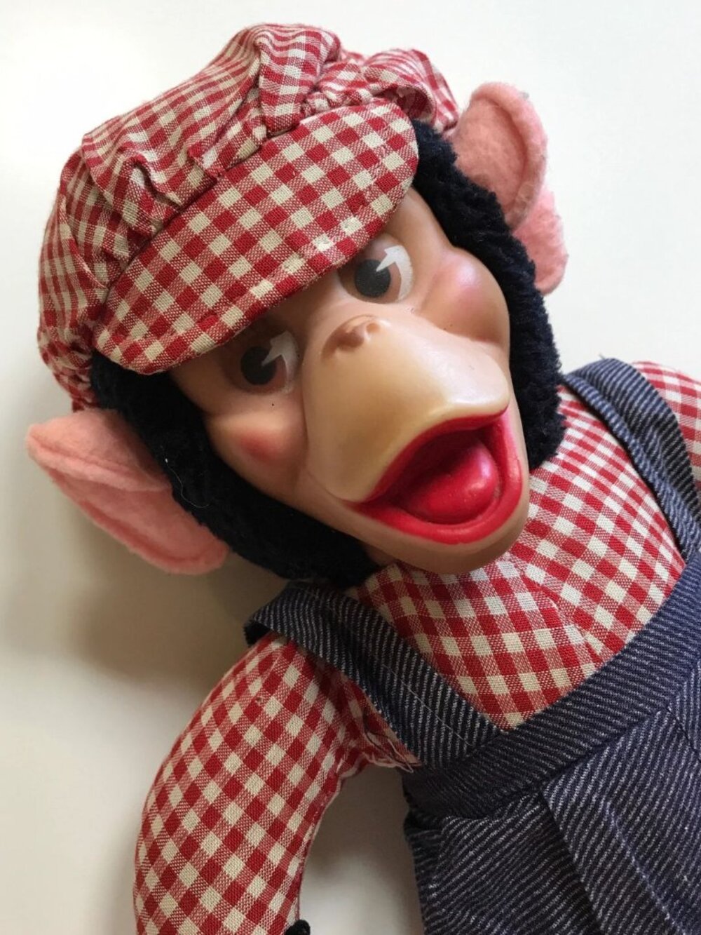 Vintage Mr. Bim Monkey Plush Doll Rubber Face Stuffed Animal